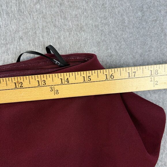 Lulus Dress Womens S Maxi Gown Burgundy Off-The-Shoulder Wedding Romantic - Picture 11 of 14